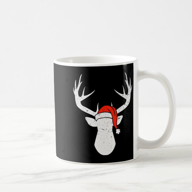 Caneca De Café Veado Com Chapéu de Papai Noel Presente de Caça de (Direita)
