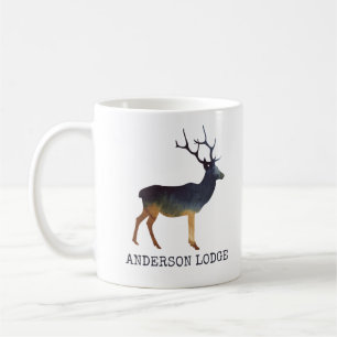 Caneca De Café Veado, Cor de Água com Texto