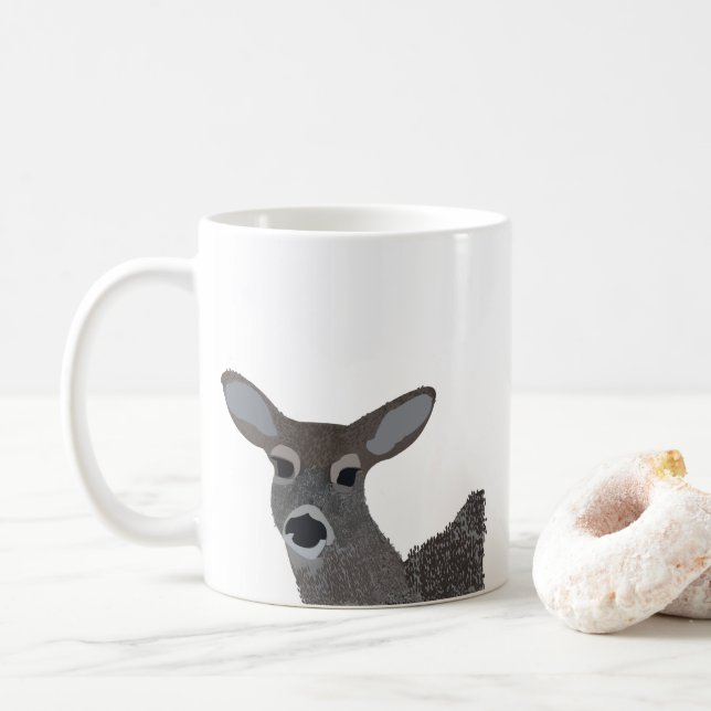 Caneca De Café Veado de Cauda Branca Vida Selvagem (Com Donut)