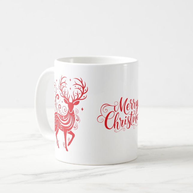Caneca De Café Veado de Feriado (Frente Esquerda)