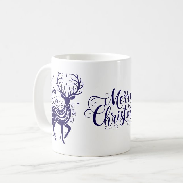 Caneca De Café Veado de Feriado (Frente Esquerda)