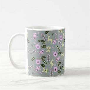 Caneca De Café Veado de Pão de Mel Candy Greenery Natal