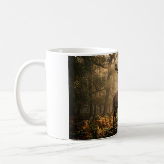 Caneca de Café Veado Vermelho no Bosque (Esquerda)