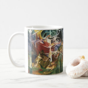 Caneca De Café Veados na Floresta por Franz Marc, Arte Fino Vinta