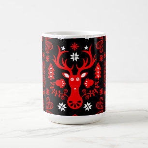 Caneca De Café Vedante de Natal Vermelho escandinavo