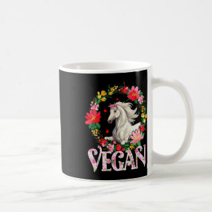Caneca De Café Vegan Cute Horse Flowe Círculo Cultivo Vege