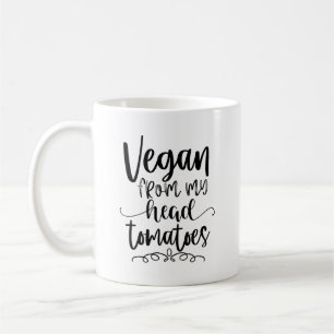 Caneca De Café Vegan Da Minha Cabeça Tomates Engraçado Tema Veg