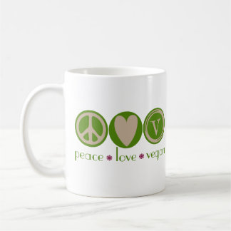 Caneca De Café Vegan do amor da paz