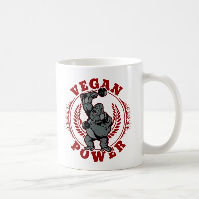 Caneca De Café Vegan Power Bodybuilder Gorilla (Direita)