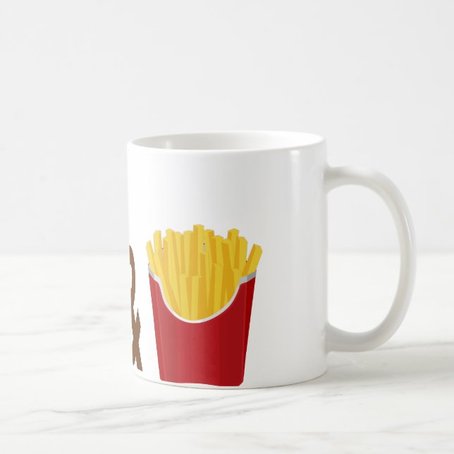 Caneca De Café Veggie Burger e Fries (Direita)