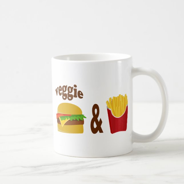 Caneca De Café Veggie Burger e Fries (Direita)