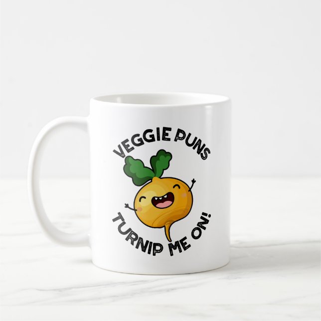 Caneca De Café Veggie Puns Me Nadando Com Um Engraçado Vegetal (Esquerda)