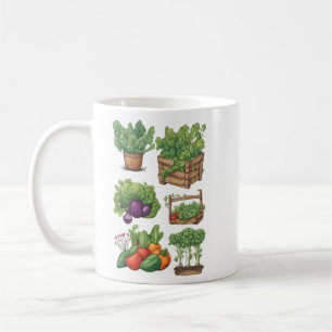 Caneca De Café Veggies 10 jardinagem, presente, legumes, jardinei
