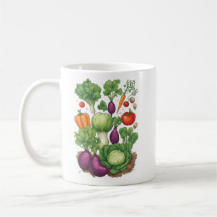 Caneca De Café Veggies 4 jardinagem, presente, legumes, jardineir