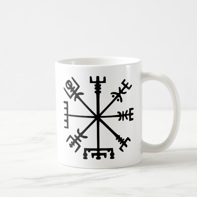 Caneca De Café Vegvísir (compasso de Viking) (Direita)