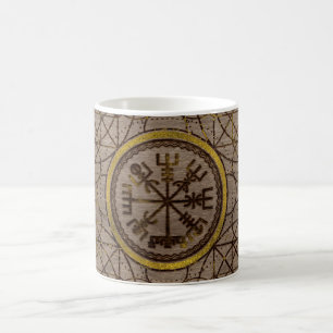 Caneca De Café Vegvisir. O compasso mágico de Viking da navegaç
