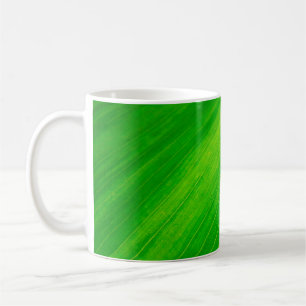 Caneca De Café Veias verdes de folha de textura folhada
