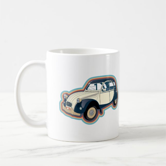 Caneca De Café Veículo clássico francês Oldtimer 2CV (Esquerda)