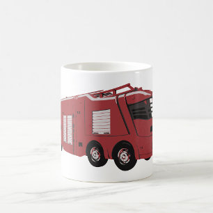 Caneca De Café Veículo de Comando Futurista Vermelho de Ficção Ci