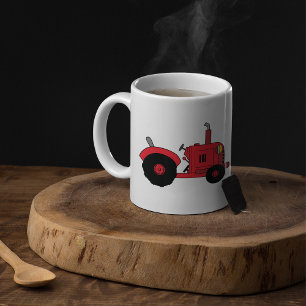Caneca De Café Veículo Trator Vermelho da Fazenda