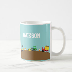 Caneca De Café Veículos de Construção Fofos Para Meninos