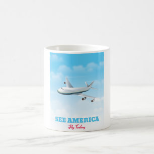 Caneca De Café Veja a América - Voe hoje!