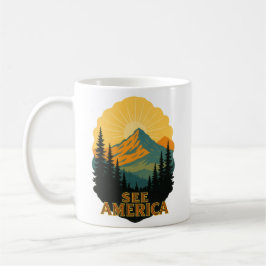 Caneca De Café Veja o estilo Poster do Parque Nacional Americano