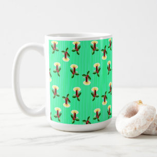 Caneca De Café Vela borgonha com Xmas Holly