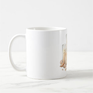 Caneca De Café Vela Costeira Aguarela de Conchas Marinhas