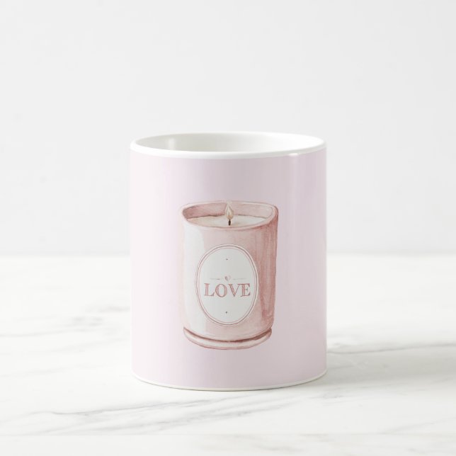 Caneca De Café Vela de Amor Rosa (Centro)