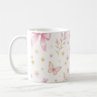 Caneca De Café * Vela de Aniversário Coquette com Laço Rosa para