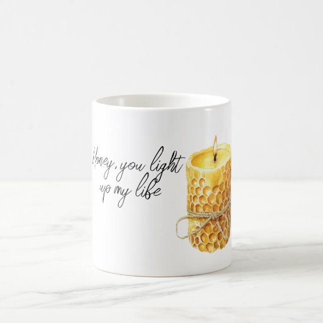 Caneca De Café Vela de Mel ilumina minha vida (Centro)