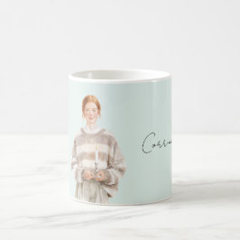 Caneca De Café Vela de Suéter de Ruiva Feminina