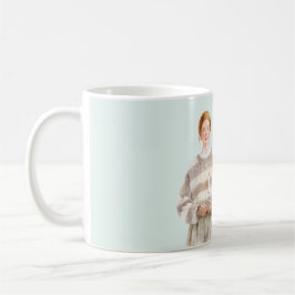 Caneca De Café Vela de Suéter de Ruiva Feminina