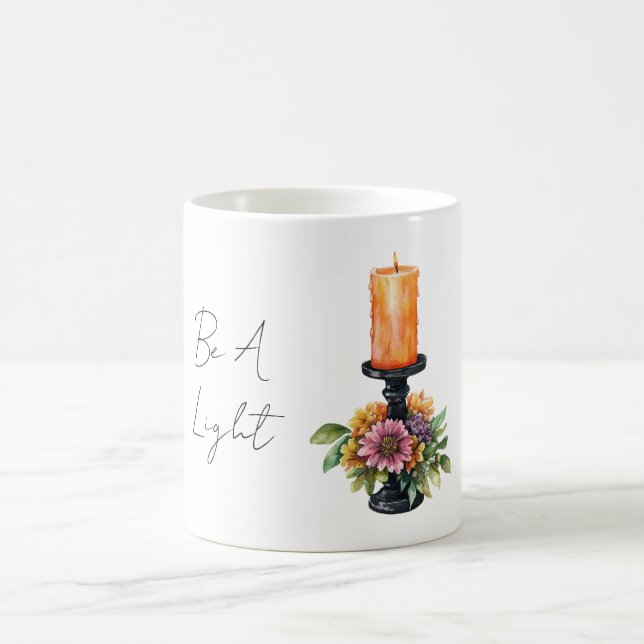 Caneca De Café Vela Laranja Flores Roxas (Centro)