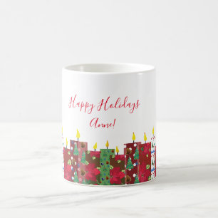 Caneca De Café Velas Arte< Felizes Festas