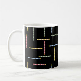 Caneca De Café Velas clássicas de aniversário - Mug preto de café