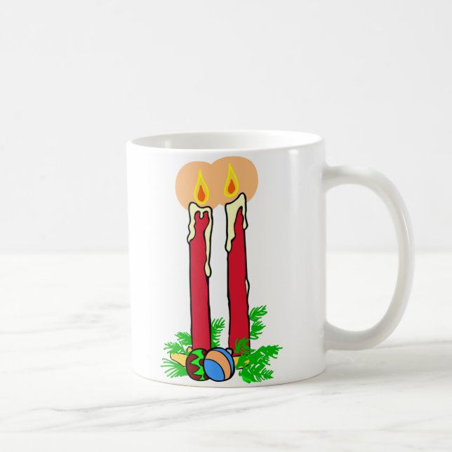 Caneca De Café Velas de Natal Altas (Direita)