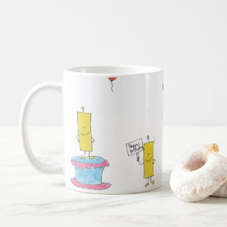 Caneca De Café Velas e balões de aniversário