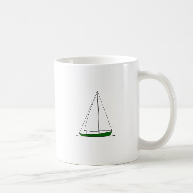 Caneca De Café Veleiro verde de Sloop (Direita)