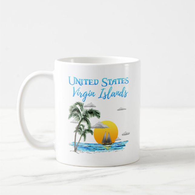 Caneca De Café Velejando Ilhas Virgens Americanas (Esquerda)