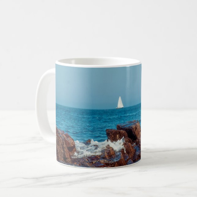 Caneca De Café Velejando o Atlântico (Frente Esquerda)
