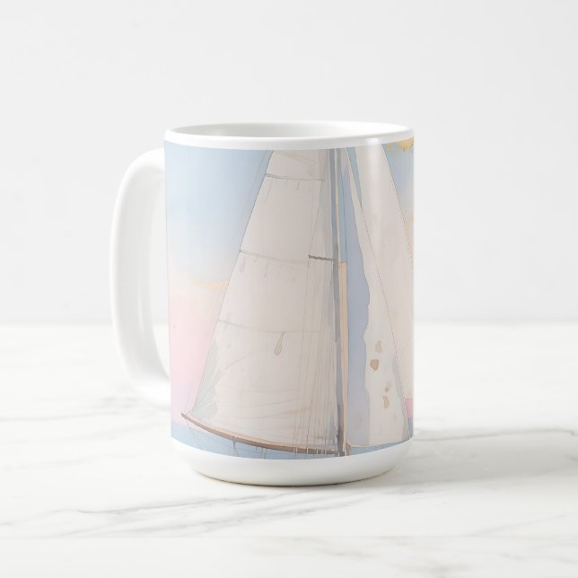 Caneca De Café Velero Branco Brilho do Oceano (Frente Esquerda)