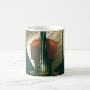 Caneca De Café Velha Violino - Vida Estática por William Michael