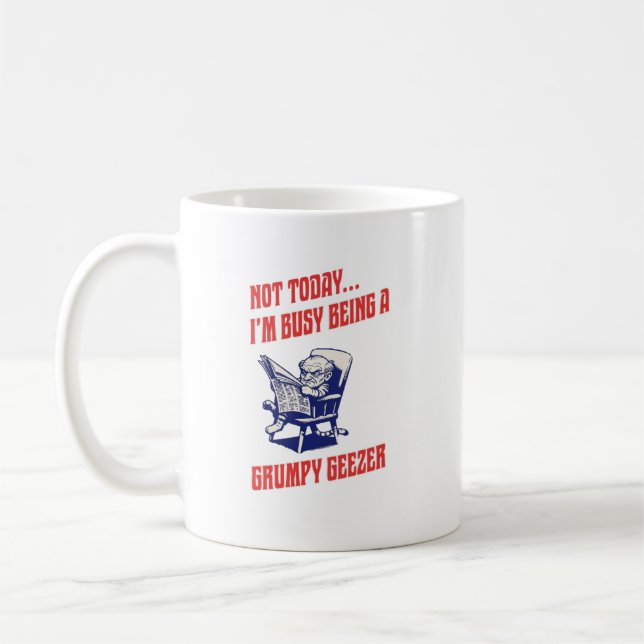Caneca De Café Velho Resmungão Ocupado (Esquerda)