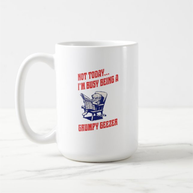 Caneca De Café Velho Resmungão Ocupado (Esquerda)