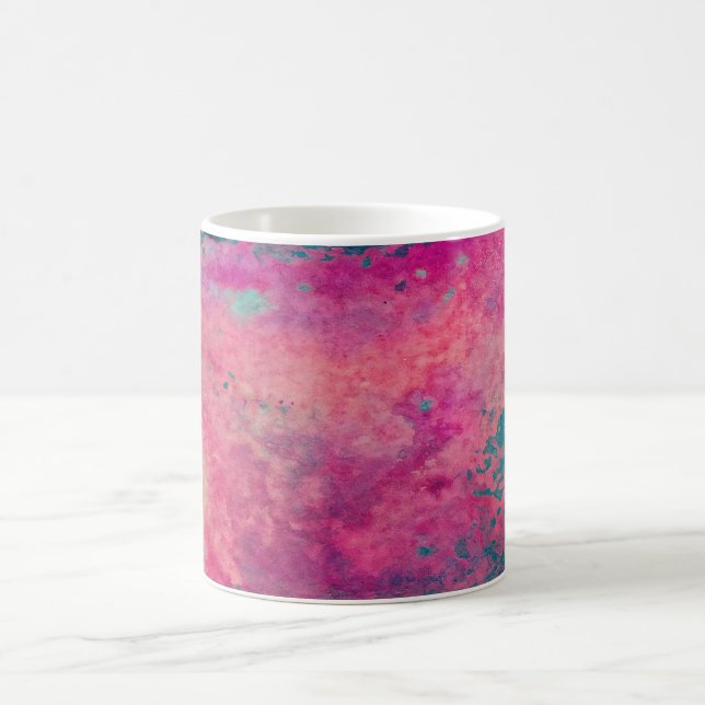 Caneca De Café “Vellum Etéreo” – Abstrato Rosa Azul Turquesa    (Centro)