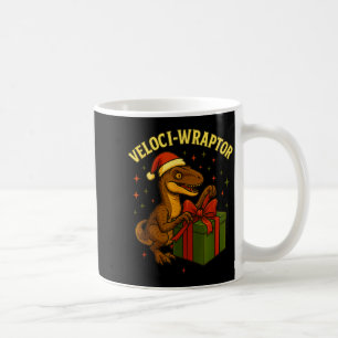 Caneca De Café Velociraptor de Natal engraçado Trocadilho Veloci-