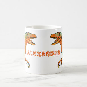Caneca De Café Velociraptor Dinossauro Personalizado