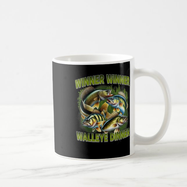 Caneca De Café Vencedor Vencedor Jantar de Walleye Engraçado Pesc (Direita)